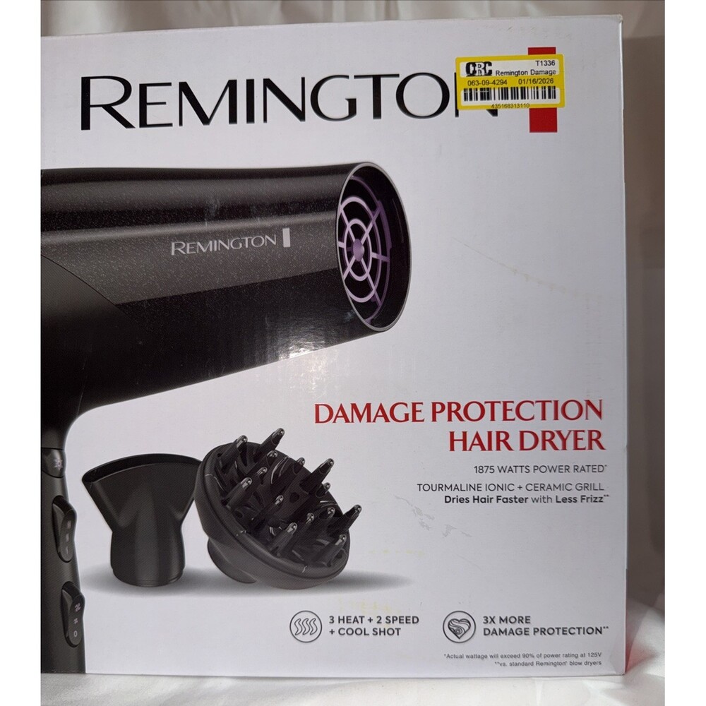 New Remington Damage Protection Ceramic Hair Dryer - 1875 Watts - Picture 2 of 4